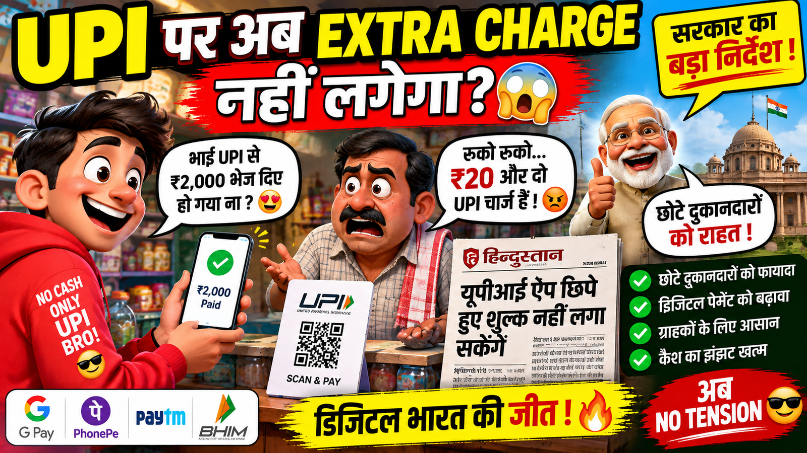 UPI पर Extra Charge और MDR को लेकर सरकार का बड़ा निर्देश